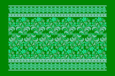 Kusursuz moda tekstili için klasik süslemeli zarif mavi desenli.