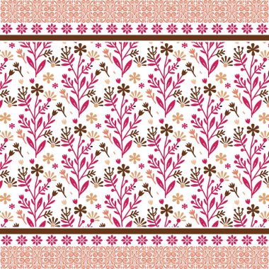 Süslü çiçekli güzel botanik deseni ve kusursuz tekrar tasarımı.