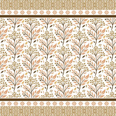 Arap süslemeleri kumaş tasarımı için kusursuz sınır nakışlarıyla çiçek desenlerine ilham kaynağı oldu