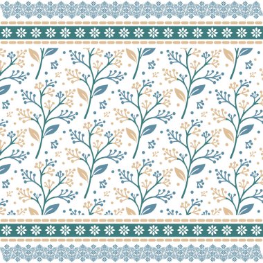 Dijital sanat eserleri için Hint boyası kenarlı zarif çiçek deseni tasarımı