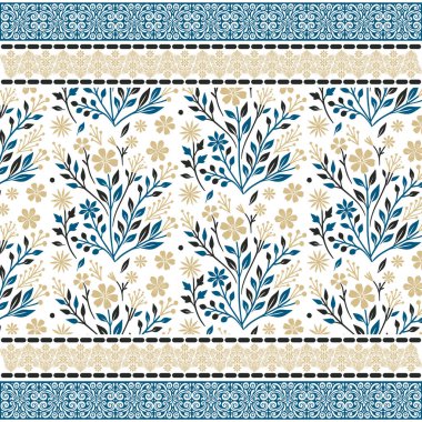 Yatak örtüsü dokusu ve modası için karmaşık kenar işlemeli klasik çiçek deseni.