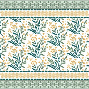 Süslü çiçek desenli yastık kaplaması tasarımı ve tekstil grafikleri için kusursuz tekerrür