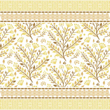 Hint boyama tarzı çiçek deseni. Yatak ve giysi için karmaşık süslemeler.