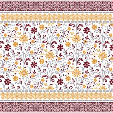 Yastık kılıfları için tekrar sınırı olan dekoratif Arap süsleme desenleri.