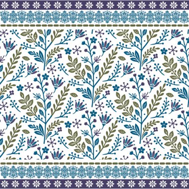 Çarpıcı çiçek deseni. Detaylı Hint resim stili. Moda ve talep üzerine baskı.