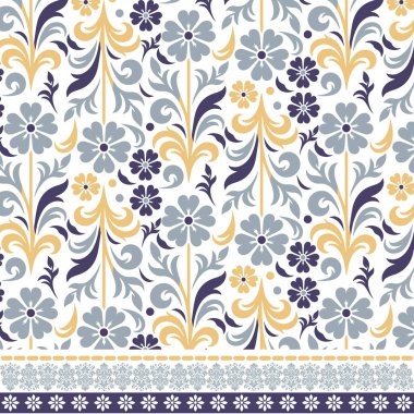 Poster ve duvar kağıdı baskısı için klasik motifleri olan kusursuz sınır çizimleri