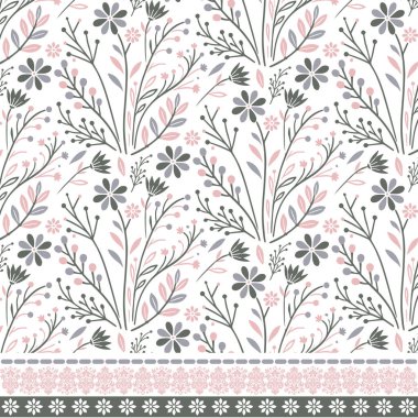 Tekstil ve düğün davetiyesi baskısı için klasik süslemeli kusursuz çiçek tasarımı