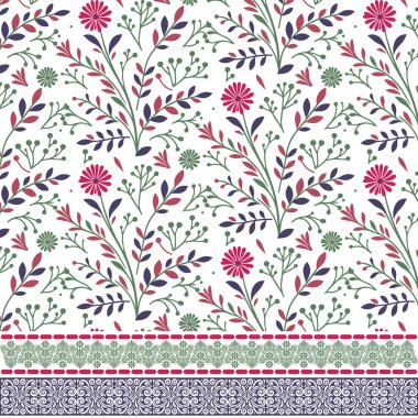 Duvar kağıdı ve düğün davetiyeleri için klasik sınır dokusuna sahip kusursuz çiçek tasarımı