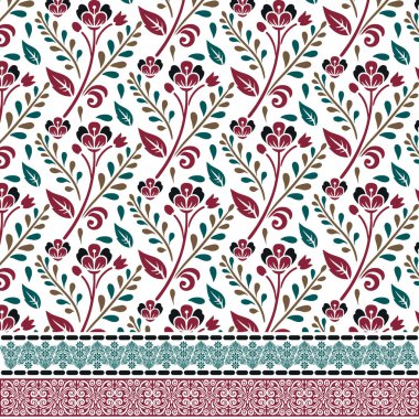 Duvar kâğıdı ve poster baskısı için klasik süslemeli kusursuz çiçek tasarımı