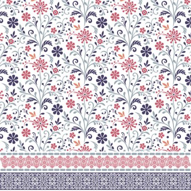 Düğün davetiyeleri ve poster baskıları için ayrıntılı dekoratif kenarlı kusursuz çiçek çizimleri.