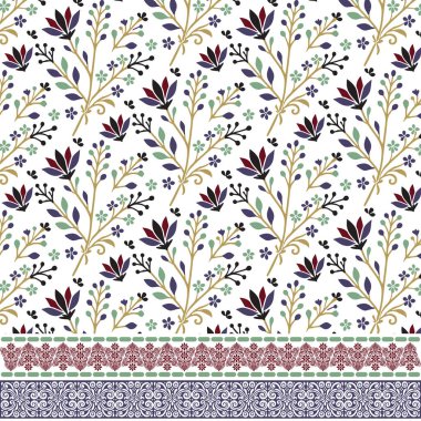 Düğün ve paketleme şablonları için karmaşık sınır dokusuna sahip kusursuz çiçek tasarımı