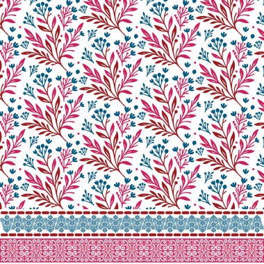 Poster ve kart baskısı için karmaşık elementlerle kusursuz sınır çizimleri