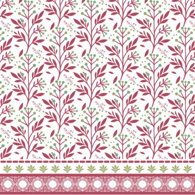 Tekstil ve davetiye baskısı tasarımları için zarif kenar dokusuna sahip kusursuz çiçek deseni