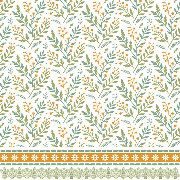 Düğün kartları ve kumaş baskısı için klasik botanik detaylarıyla kusursuz bir sınır tasarımı.