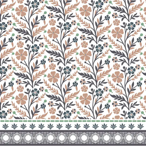 Moda ve tekstil uygulamaları için kusursuz sınır dokusuna sahip çiçek deseni