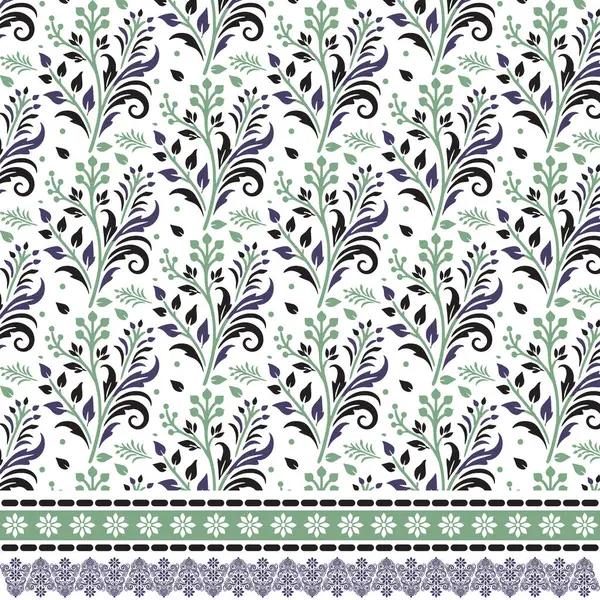 Kağıtları ve davetiyeleri paketlemek için esinlenilmiş sınır çizimlerine sahip kusursuz çiçek deseni