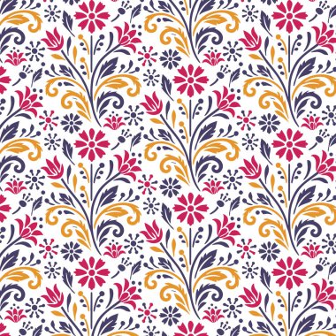 Kusursuz çiçek desenli, bahçe yaprağı motifleri ve zarif sapları kumaş ve ev modası için mükemmel.