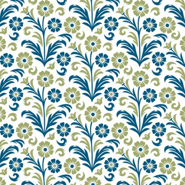 Botanik sanat eserleri içeren kusursuz çiçek desenleri ve ambalaj ve yüzey tekstili için çiçek desenleri