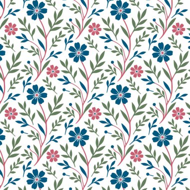 Bahçe motiflerinden esinlenilmiş kusursuz çiçek desenleri ve kadın giyim ve kumaş dekorasyonları için zarif demetler.