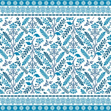 Çiçekli çerçeve, kumaş kumaş ambalajı ve giysi aksesuarları için kusursuz desen tasarımı