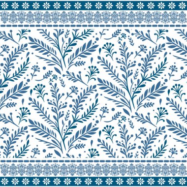 Çiçek sınır çizgileri ev ve giysi tekstil yüzeyleri için idealdir.