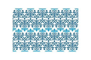 Mavi kök çizgilerden ve moda ve tekstil kullanımı için dekoratif çiçeklerden oluşan kusursuz çiçek desenleri.