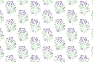 Yapraklar ve yüzey tekstili ve yastık kumaşı için kök detaylarından oluşan kusursuz çiçek desenli doku.