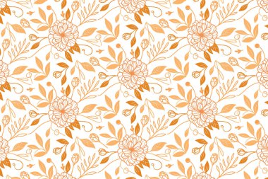 Tekstil moda yastığı ve ambalaj kullanımı için tek satır tasarımı kullanarak kusursuz gül çiçeği çizimi deseni