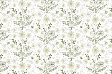 Yastık kapağı tekstil ve yüzey moda baskıları için kusursuz tekrar düzenine sahip modern bir çiçek deseni.