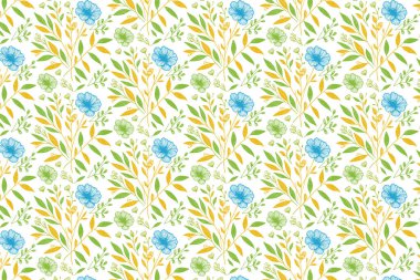 Soyut tekstil baskı ve mutfak kumaşları için minimalist taslak çizim tarzında el yapımı kusursuz çiçek deseni.