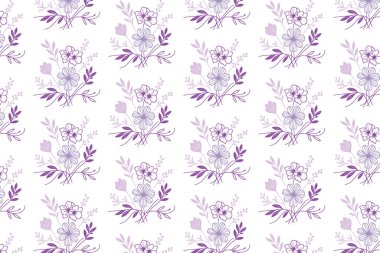 Duvar kağıtları için zarif yapraklar ve çiçekler içeren kusursuz bir çiçek deseni. Tekstil ve ambalaj.