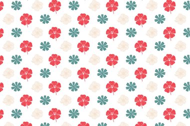 Şık yastık kılıfları masa örtüleri, moda kumaşları ve ambalajları için pürüzsüz bir şekilde tekrar eden minimalist bir gül deseni.