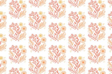 Şık tekstil baskılı mutfak aşınması ve doğadan esinlenen moda için minimalist tek bir çizgiden oluşan kusursuz bir çiçek deseni.