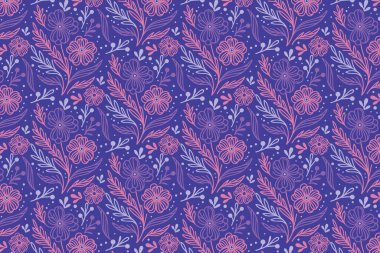 Soyut yaprak ve çiçek çizimleriyle kusursuz desenli yatak örtüleri ve baskılı kumaşlar.