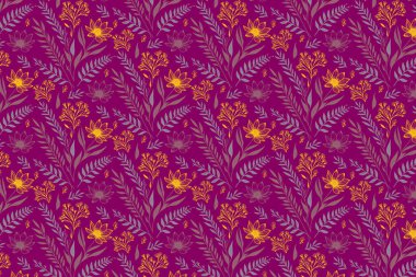 Dekoratif not defterleri ve çanta kumaş tasarımları için modaya uygun çiçek desenli kusursuz desenler.