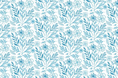 Kağıt yastık kılıflarını sarmak için soyut doğa unsurlarına sahip modern mavi çizgili çiçek deseni ve kadınlar tasarım giyerler.