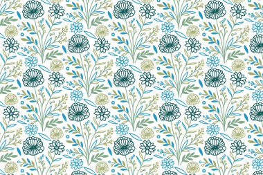 Nakliye çantaları, tekstil baskı malzemeleri ve mobil çanta sanatı için modaya uygun çiçek çizimlerini birleştiren kusursuz çiçek desenleri.