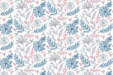 Çiçek desenli kusursuz çiçek desenleri. Çanta çantası için çizimler. Kumaş mutfak ambalajları ve ev aksesuarları.