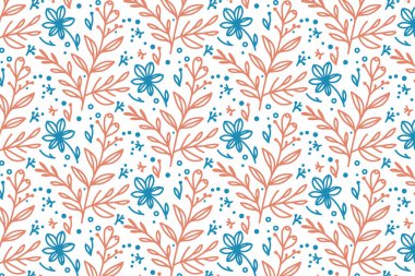 Dekoratif yastık kılıfları, mutfak keten ambalajları ve mobil çantalar için güzel çiçek desenli kusursuz desenler.