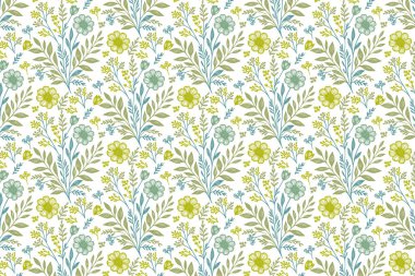 Mutfak tekstil ürünleri için sanatsal el çizimleri, perde panelleri, defter kapakları ve çanta izleri içeren kusursuz çiçek desenleri.