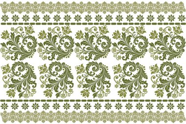 Moda kumaşı baskısı ve klasik yastık tasarımı için dekoratif kenarı olan etnik süs ve çiçeksiz desen