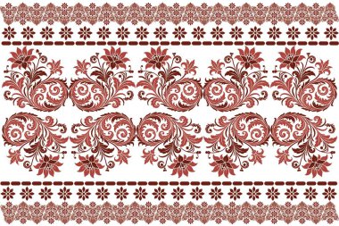 Zarif ambalaj kağıdı ve dekoratif tekstil için sınır ve vintage bitki çizimi ile süssüz desen.