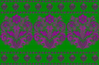 Sınır motifi ve kumaş yastıkları ve moda tasarımı için geleneksel etnik sanat eserlerine sahip süs çiçekleri olmayan desenler.