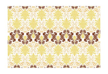 Etnik dekoratif unsurlara, klasik botanik motiflere ve moda ve ambalaj için soyut sanat eserlerine sahip kusursuz çiçek yastığı tekstili.