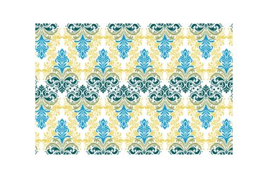 Kusursuz botanik çiçek motifi tasarımı, klasik desenler, etnik çizgiler, kumaş yüzeyi ve duvar kağıtları için geleneksel süsler.