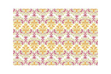 Yastık tekstili ve duvar kağıdı için etnik motif ve botanik dokusuna sahip kusursuz klasik süsleme tarzında geleneksel çiçek çalışmaları