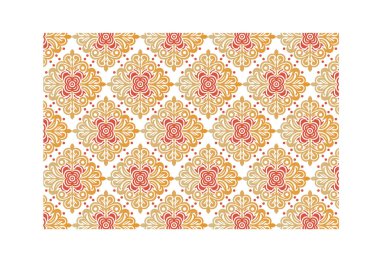 Soyut motifler, etnik botanik grafikler ve sarma ve ev dokuması için geleneksel tekstil ilhamlarıyla kusursuz klasik çiçek deseni.