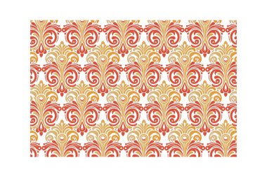 Klasik duvar kâğıdı tekstil baskıları ve giyim tasarımı için esinlenilmiş sanat eserine ve botanik motiflere sahip kusursuz çiçek deseni.