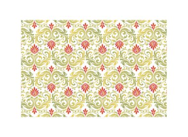 Kadın modası ve zarif kumaş tasarımı için dekoratif motifli ve etnik botanik detaylara sahip klasik dikişsiz çiçek deseni