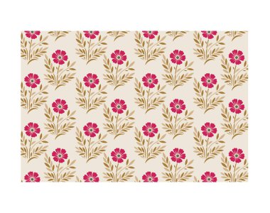 Botanik illüstrasyonları, bahar bitki kümeleri ve kumaş ve ambalaj için detaylı bahçe sapları ile son derece süslü, pürüzsüz çiçek deseni.